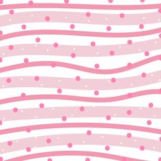 a pink and white striped background with dots