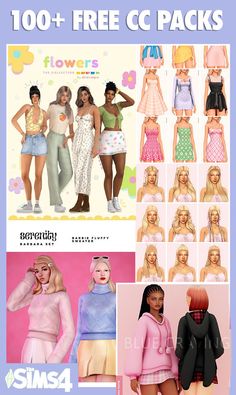 several different images of women in pastel clothing and hair styles, with the words'100