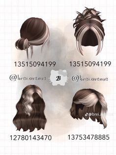 Roblox Hair Codes Brown, 2 Tone Hair, Fete Emo, Brown Hair Roblox, Pelo Cafe, Roblox Hair, Blocksburg Outfit Codes￼, Two Toned Hair, Hair Codes