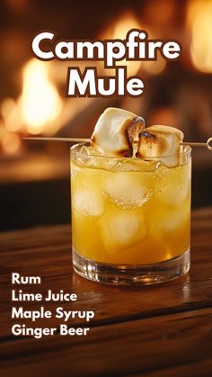 the campfire mule cocktail is served in a glass