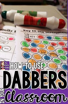 an image of how to use dabber's classroom materials for writing and drawing