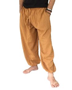 PRICES MAY VARY. 100% Cotton pants are soft and light weight. Extremely comfortable and easy to wear. Perfect for all casual occasions or just lounging around the house. One Size Waist range: 24"-36", Outseam: 40",Inseam: 30" , Thigh: 36", Hip: Up to 54" Baggy Pants Men, Cotton Pants Men, Unique Pants, Cotton Harem Pants, Hippie Pants, Simple Tees, Baggy Pants, Baggy Pant, Cotton Pants