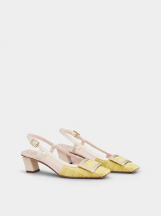 Womens Pumps, Chic Shoes, Roger Vivier, Slingback Pump, Metal Buckles, Pump Shoes, Sandal Espadrille, Silk Satin, Women's Pumps