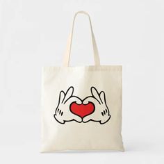 Cartoon Style Hand Love Heart Tote Bag | Zazzle.com White Heart-shaped Everyday Bag, White Heart-shaped Travel Bag, White Valentine's Day Gift Bag, White Gift Bag For Valentine's Day, Totes Ideas, Heart Tote Bag, Best Valentine Gift, T Bag, Fabric Paint Designs