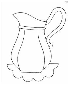 a drawing of a vase with a flower on the bottom and an outline of it