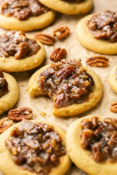 pecan cookies with chocolate and pecans on top