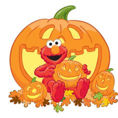 an image of a cartoon character with pumpkins