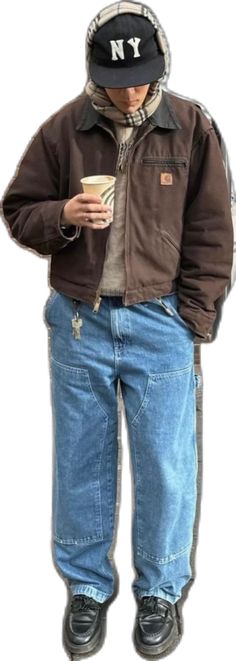 Carhartt Detroit Jacket, Double-Front Utility Work Pant and Boots #90sstyle #outfit #outfitinspo #simpleoutfits #grailedfits #minimaliststyle #urbanoutfits #todayshype #streetwearsource #pinterestoutfit #levis505 #levis501 #levisjeans via : moritzm155 Men’s Carhartt Jacket Outfit, Denim Work Jacket Outfit, Utility Jacket Outfit Men, Work Boots Outfit Men, Detroit Jacket Outfit Men, Carhartt Active Jacket Outfit, Carhartt Jeans Outfit