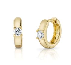 Solitaire Single Cut 0.18CT Moissanites In 10K Yellow Gold Tiny Hoop Earrings | eBay Yellow Gold Huggie Earrings With Vs Clarity, Yellow Gold Hoop Earrings Si Clarity, Diamond Huggie Earrings, Huggie Earring, Tiny Hoop Earrings, Fine Jewellery Earrings, Huggies Earrings, 10k Gold, Gold Diamond