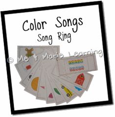 the color song ring is shown in black and white, with an image of children's pictures on it