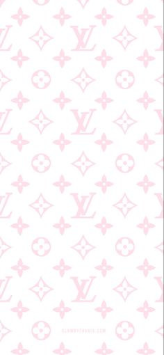 a white and pink wallpaper with louis vuitton logos