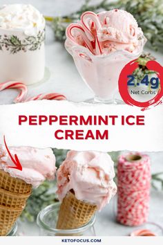 peppermint ice cream recipe with text overlay