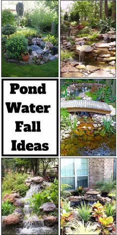 pond water fall ideas that are easy to do in the yard or garden for your backyard