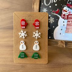 Winter Stud Earrings, Acrylic Christmas Earrings, Acrylic Laser Cut Design, Acrylic Earrings Laser Cut, Sweater Earrings, Laser Cut Jewelry Acrylic, Snowman Earrings, Winter Earrings, Laser Cut Jewelry