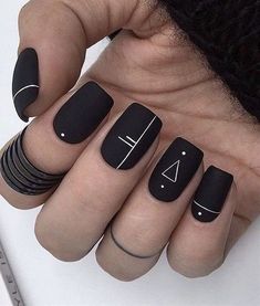 Solid Color Nails, Squoval Nails, Fall Nail Art Designs, Minimalist Nail Art, Colorful Nails, Matte Nails Design, Nail Design Inspiration