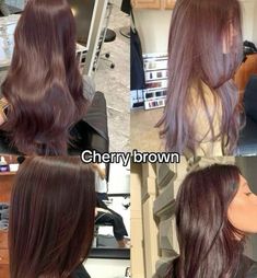 Brown Hair Color Swatches, Cheery Chocolate Brunette, Cherry Chocolate Brown Hair Color, Hair Color Cool Tone Skin, Chestnut Dark Brown Hair, Red Hair Toner Before And After, Brown Hair With Violet Undertones, Dark Brown Hair And Green Eyes, Cool Neutral Hair Color