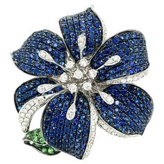 3 in 1 Blue Sapphire and Green Garnet Cocktail Ring, Brooch, Pendant VERY FINE AND SPECIAL EXQUISITE PIECE! 286 ROUND BLUE SAPPHIRES - 6.98 CT 81 ROUND DIAMONDS - 0.85 CT 28 ROUND GREEN GARNET - 0.54 CT 18K WHITE GOLD - 21.69 GM Luxury Round Pendant Gemstone Beads Jewelry, Blue Sapphire Brooch For Gift, Blue Sapphire Brooches As Gift, Blue Sapphire Brooches For Gift, Fine Jewelry Blue Brooches For Anniversary, Blue Fine Jewelry Brooches For Anniversary, Blue Gemstone Brooch For Anniversary, Blue Gemstone Brooches For Anniversary, Diamond Wallpaper