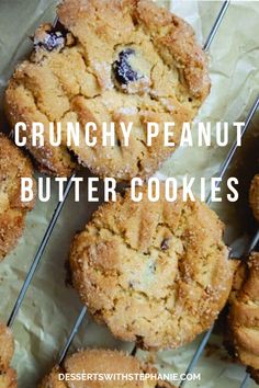 recipe and video for crunchy peanut butter cookies Crunchy Peanut Butter Cookies, Cookie Icing Recipe, Butter Cookie Recipe, Best Peanut Butter Cookies, Crunchy Peanut Butter, Peanut Butter And Chocolate, Sugar Free Cookies, Sweet Recipe, Peanut Butter Cookie