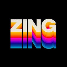 the word zing is made up of different colors