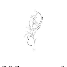 the letter s is made up of flowers and leaves on a white background with black lettering