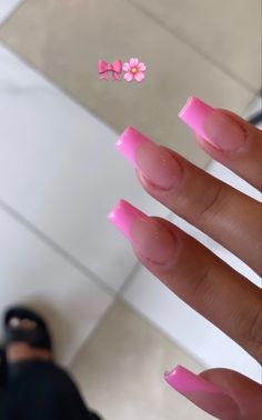 Teen Nails, Summery Nails, Short Square Acrylic Nails, Acrylic Nails Coffin Short, Short Acrylic Nails Designs, Pink Nail, Pink Acrylic Nails