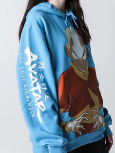 Printed art on front and sleeve Drawstring hood Long sleeves Front pouch pocket Relaxed, oversized fit - please refer to size chart 60% cotton, 40% polyester Imported Dumbgood exclusive Officially licensed Avatar: The Last Airbender merchandise Teal Hoodie, Sims 4 Challenges, Avatar Characters, 2000s Fashion Outfits, Printed Art, Fashion Attire, Embroidered Hoodie, Blue Hoodie, Aang