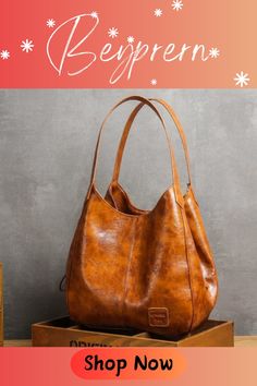 Beyprern Hot Women Bag Oil Wax Leather Women's Handbag Luxury Lady Hand Bag High Capcaity Women Messenger Bag Soft Leather Bags For Women Leather Bags For Women, Handbag Luxury, Luxury Lady, Soft Leather Bag, Bucket Handbags, Types Of Bag, Women Bag, Accessories Rings, Leather Bags