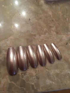 Set Of Painted Rose Gold Long Coffin Nails choose your shape All Nails, Nails Inspiration Classy, Long Coffin Nails, French Acrylics, Dashing Diva, Coffin Nails Long, Nails Coffin, Manicure Tools