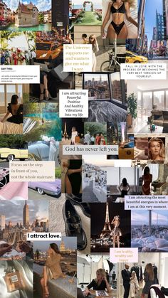 a collage of photos with words and pictures