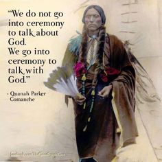 a native american man with an eagle on his arm and the quote we do not go into ceremony to talk about god