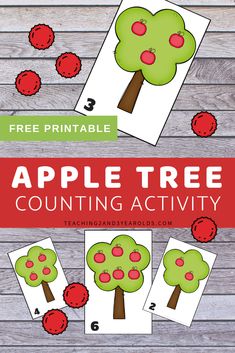 an apple tree counting activity for kids