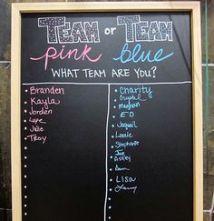 a blackboard with pink and blue writing on it