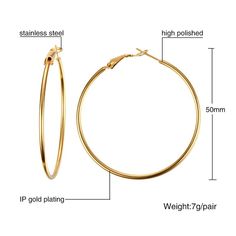 Classic golden hoop earrings. .: trendy hoop earrings.: sizes vary.: stainless steel Ready-to-Wear items are ship in approximately 7 business days. All jewelry is ship in a craft colored jewelry gift box ready for gift-giving. Have questions? See our FAQ section. If you need further assistance, please message us at customercare@alquimajewelry.com. Classic Metal Hoop Earrings As Gift, Elegant Stainless Steel Round Hoop Earrings, Classic Stainless Steel Hoop Earrings For Gifts, Classic Stainless Steel Hoop Earrings As Gift, Tarnish Resistant Metal Circle Hoop Earrings, Tarnish Resistant Metal Hoop Earrings, Golden Hoop Earrings, Star Hoop Earrings, Colored Jewelry