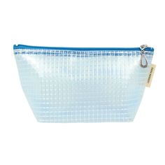 The smallest size of our new Grid Vinyl Makeup Bag is perfect for travel, stadium events that require clear bags, and everyday use! Features 3 fun, colorful zipper options! Measures 4" x 7". Wipe clean.Handmade in Portland, Oregon. Blue Rectangular Cosmetic Bag For Daily Use, Cheap Portable Blue Cosmetic Bag, Daily Use Blue Cosmetic Bag With Zipper Pocket, Blue Pouch Cosmetic Bag For On-the-go, Blue Cosmetic Bag With Zipper For On-the-go, Vinyl Bag, Canvas Storage, Cashmere Gloves, Store Hours