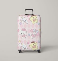 hello kitty pompompurin princess Luggage Cover | suitcase Hello Kitty Suitcase, Hello Kitty Pompompurin, Cute Luggage, Small Suitcase, Pretty Pink Princess, Polyester Spandex Fabric, Luggage Cover, Pink Princess, Girls Room