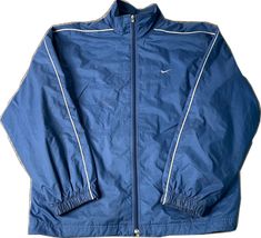 90s Style Blue Track Jacket For Sports, 90s Blue Track Jacket For Sports, 90s Style Blue Sports Outerwear, 90s Blue Sports Track Jacket, 90s Blue Sports Outerwear, Aesthetic Streetwear, Nike Swoosh, Vintage 2000s, Saint Paul