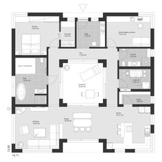 the floor plan for a two bedroom apartment with an attached kitchen and living room area