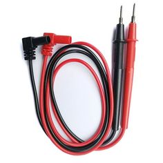 the red and black extension cord is connected to two wires