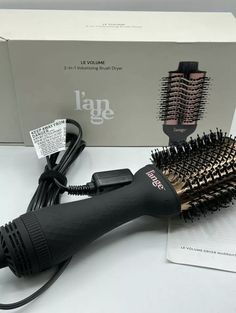 L'ange Hair Le Volume 2-in-1 Lange Women's Brush Dryer - Black & Gold - 75MM. Brush Dryer, L'ange Hair, Hair Tools, Holiday Gifts, Natural Hair Styles, Tools, Hair, Gold, Gifts