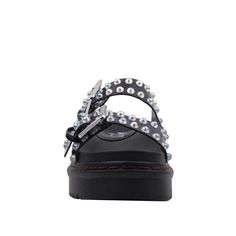 Who knew so much detail could go into one shoe? This beautiful black flat shines brightly in the sun. Glowing beautifully , it's complemented with iridescent pearls tracing the trim. An easy slip-on style make this an easy choice. Vegan leather upper with iridescent pearls accent Man made sole Slip-on styling Platform measures approx. 1.5" H Imported Business Casuals, Cool Trainers, Stylish Shoes For Women, Black Flats Shoes, Iridescent Pearl, Flat Shoe, Stylish Shoes, Black Flats, Super Cool