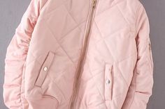 FREE SHIPPING quilting bomber jacket women spring coat zipper long sleeve winter jacket cotton-padded pink outwears JKP2784 Trendy Pink Outerwear With Zipper Closure, Winter Pink Padded Collar Outerwear, Pink Long Sleeve Outerwear With Zipper, Philosophy Clothing, Pink Cotton Kawaii Outerwear, Pink Long Sleeve Outerwear With Zipper Closure, Pink Fleece-lined Outerwear For Spring, Womens Spring Coat, Pink Fleece-lined Outerwear For Winter