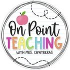 the logo for on point teaching with mrs contempass, which includes an apple