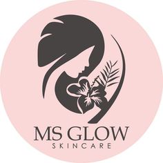 the logo for miss glow skin care, which is designed to look like a woman's face