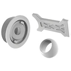 an image of a set of parts for a shower faucet and drainer