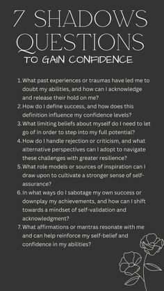 Shadow Work Questions For Self Discovery, Identity Shadow Work, Deep Self Discovery Questions, How To Change Negative Core Beliefs, Self Confidence Questions, Shadow Work Letting Go, 50 Questions To Find Your Best Self, Self Worth Shadow Work Prompts, Deep Reflection Questions