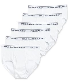 Stretch White Bottoms Multi-pack, White Sporty Multi-pack Bottoms, Ralph Laure, 6 Packs, Polo Ralph Lauren Mens, The Basics, Briefs, Polo Ralph, Moisture Wicking