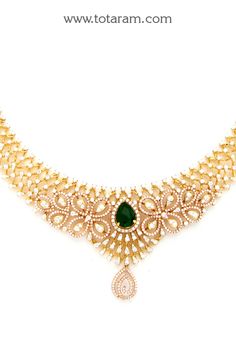 18 Karat Rose Gold Polish Diamond Necklace with Color Stones
  This Product has Inter Changeable Stones in the Necklace   
   - 235-DN300 - in 52.400 Grams for USD $7762.19. 
Made in India by Totaram Jewelers Online this product is in Gold - 18 Karat Gold  & is an excellent gift for Adult - Women. Ships fully insured with secured guaranteed delivery for free with your order over $250 from New Jersey USA & comes with 30 days exchange policy. Luxury Rose Gold Plated Diamond Necklace, Luxury Festive Necklace With Rose Cut Diamonds, Luxury Rectangular Diamond Necklace For Anniversary, Luxury Gold Diamond Necklace For May Birthstone, Luxury Diamond Temple Necklace With Intricate Design, Pendent Necklace Totaram Jewelers, 22k Gold Jewelry, Vvs Diamond, Color Stones