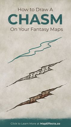 the cover of how to draw a chasm on your fantasy maps, with an image of