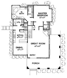 the first floor plan for this house shows the living area and dining room, as well as