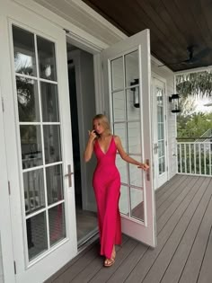 Hot Pink Prom, Hot Pink Prom Dress, Robes Glamour, Sleeveless Party Dress, Red Mermaid, Looks Pinterest, Floor Length Prom Dresses, Pink Prom Dress, Red Evening Dress